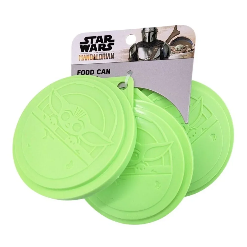 Star Wars Mandalorian Baby Yoda 3 Food Can Covers Lid For Pet Human Food Storage - Picture 2 of 4